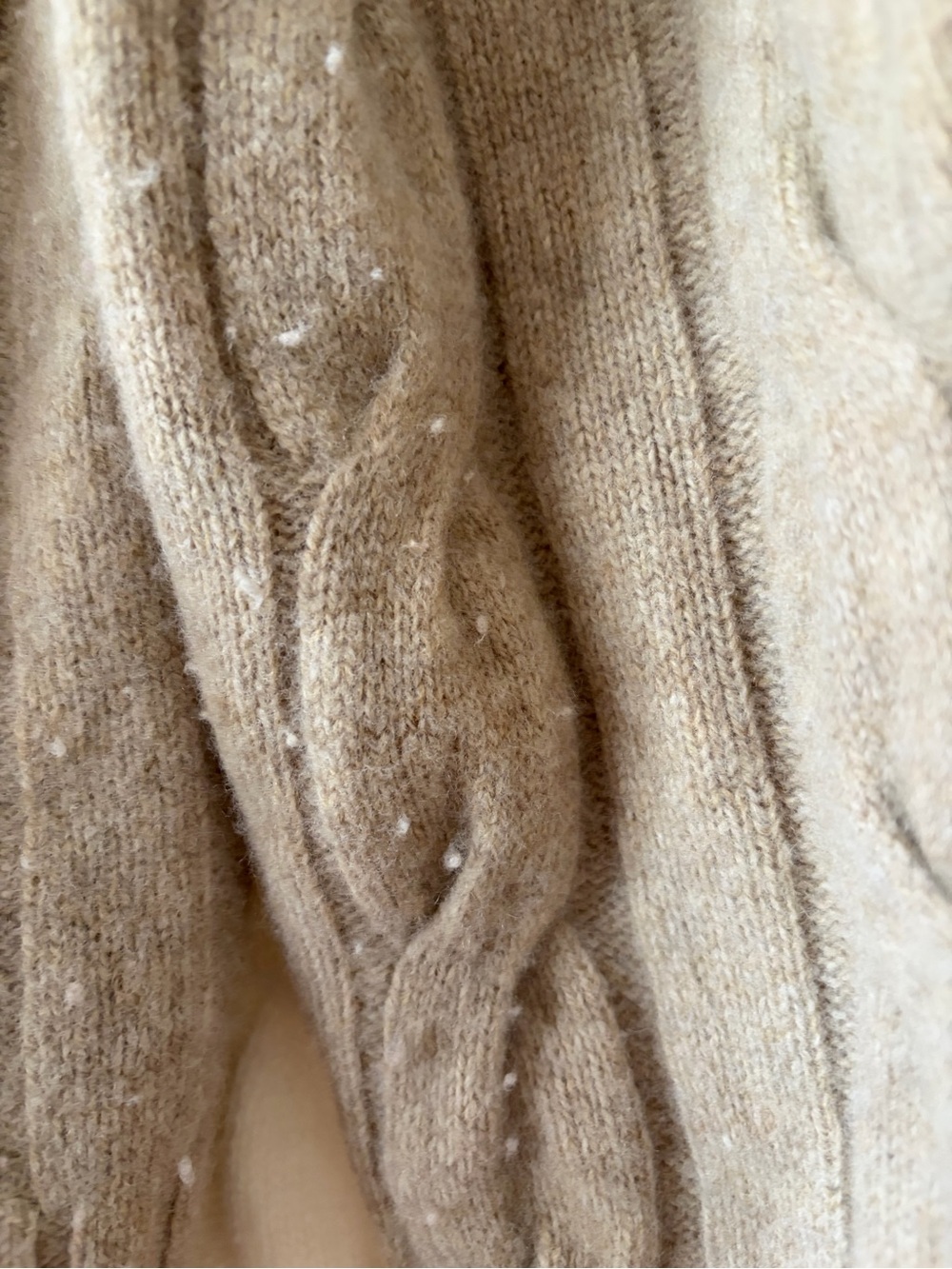Banana Republic Cable Knit wool Crewneck Sweaters - Tan & Cream - Picture 5 of 14